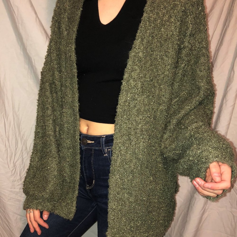 Women's Olive Green Cardigan